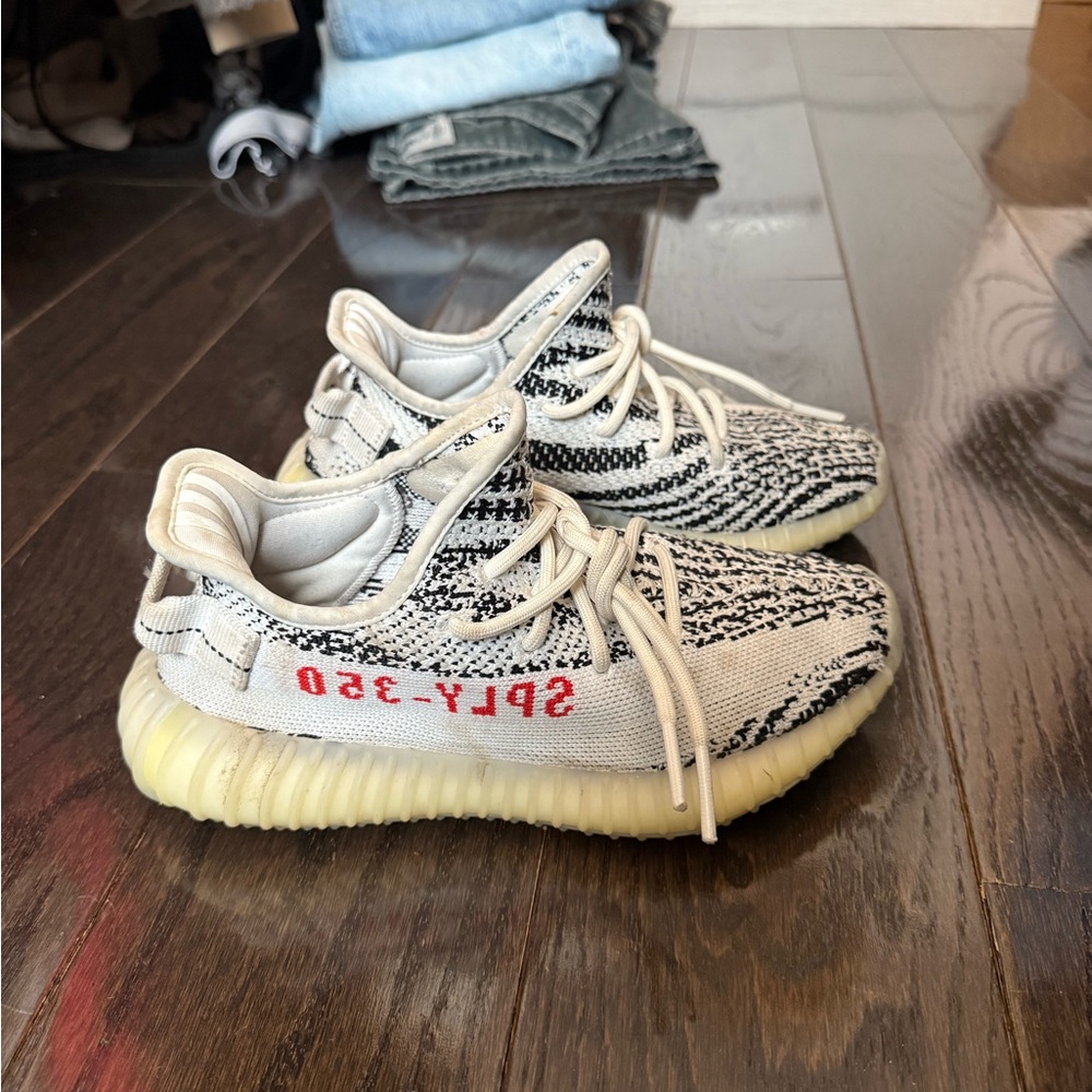 Yeezy zebra sneakers